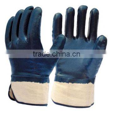 Nitril full coated rib cuff welding gloves from Guangzhou Supplier