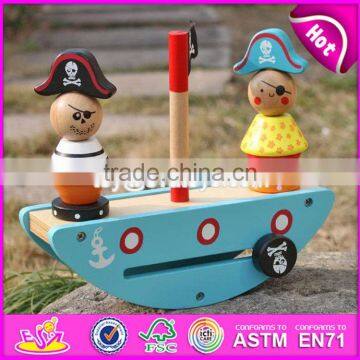 New Design Pirate Toy Wooden Stacking Balance Blocks for Kids W11F056 photo-4