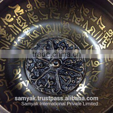 High Quality Buddhist 8 Good Luck Symbols Crafted Handmade Tibetan Singing Bowl photo-3