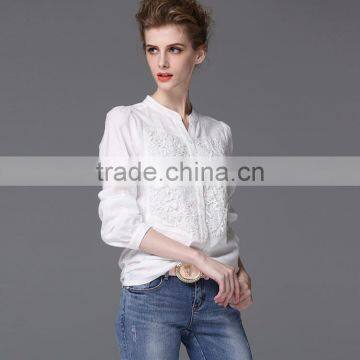 Embroidery Saree Blouses for Women Dressy White Blouses photo-2