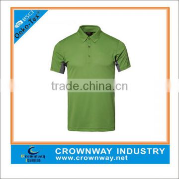 100% polyester pique green golf polo shirts for men