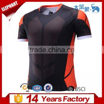 Full sublimation print Men's soccer jersey with player name and number