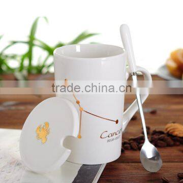 2017 Hot Sell 420 ML Ceramic Tea Cup Coffee Cup Mug Cup With Lid And Spoon photo-6