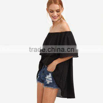 Maxnegio New Summer Ladies Sexy Crop Top off Shoulder Blouse Korean Clothes photo-5