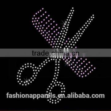 Uniflying Latest Fashion Comb Scissors Dryer Hairdresser Iron on Rhinestone Sheets photo-6