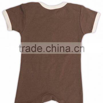 Organic Cotton Short Sleeve Lap Shoulder Half Romper