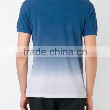 New Fashion Men Blue Gradient Polo T-shirts photo-4