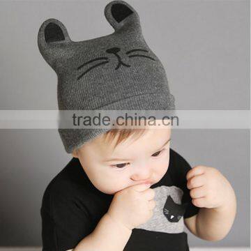 Cute Patten Design 100% Cotton Baby Winter Knitted Hat and Cap photo-3