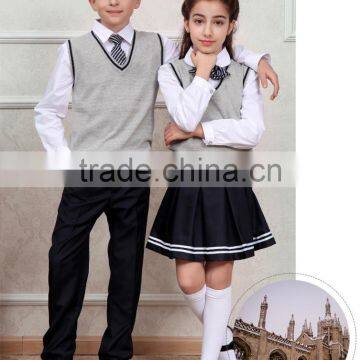 Stylish V-neck Sleeveless Beautiful Knitted Korean High School Uniforms photo-5