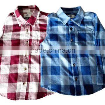 Baby Kids Boys Cotton Flannel Shirt With Long Sleeve