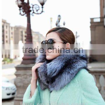 2016 Sliver Fox Fur Whole Skin Luxury Wedding Genuine Real Whole Skin Fox Fur Neck Ring Shawls Winter Women Fur Scarves Pashmina photo-6