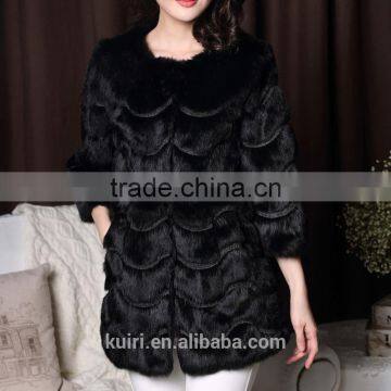 Plus Sizes Winter New Women's Fur Coats Elegant Slim Rex Rabbit Fur Coats Long Fur Jackets Rabbit Coats photo-5