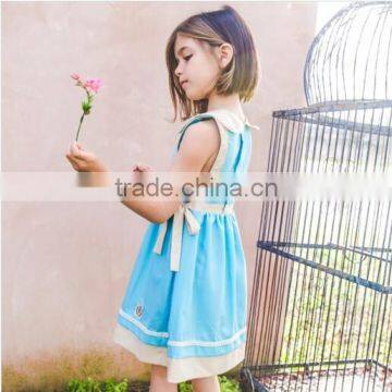 Girls Boutique Dress Kids 100% Cotton Blue Dress Sister Clothing photo-4