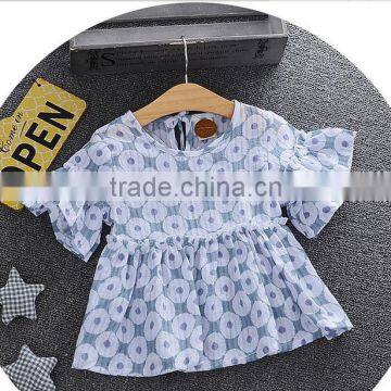 S80042B Wholesale 2017 China supplier new high-end girls bowknot 100% cotton t-shirt