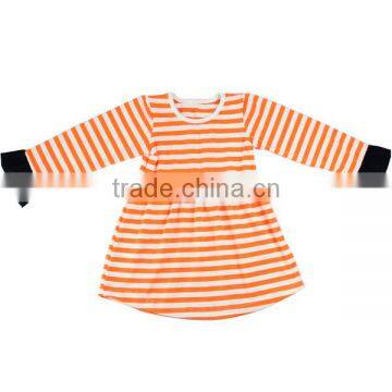 Baby Frock Design Casual Dress Ruffle Stripe Girls Boutique Dress Children Cotton Dresses