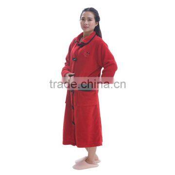 China Fashion red color girl sleepwear bathrobe set