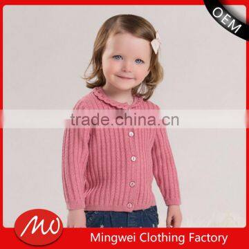 Shantou OEM factory new cardigan wool sweater design for girl kid