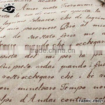 Linen Fabric Vintage Letter Printed Fabric For Household Home Textiles photo-4
