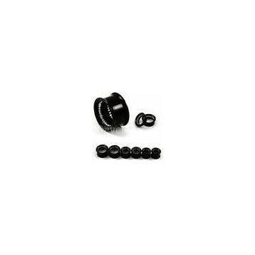 Black Titanium Anodized 4mm, 5mm 2 Rim Cz Stone Body Piercings Jewelry / Ear Eyelets