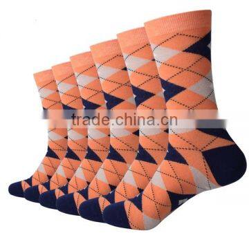 Men soft combed cotton dress socks business socks argyle socks