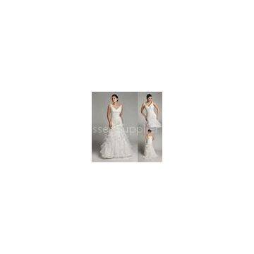 Beaded Flower Applique Mermaid Bridal Ball Gown Dresses Custom Made