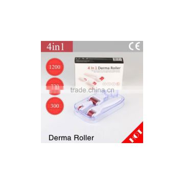 Perfect nursing design microneedle therapy system DRS 4 in 1 derma roller with 3 separate new roller heads