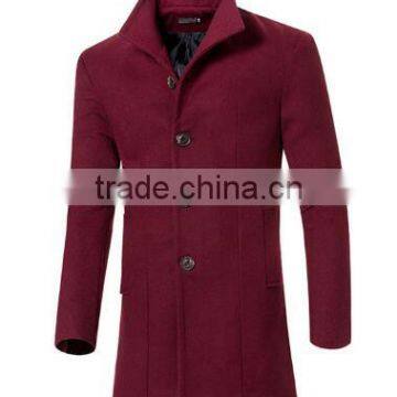 Fashion Brand Winter Mens Wool Jacket Single Breasted Slim Fit Solid Men's Wool Coat Men Long Overcoat photo-5