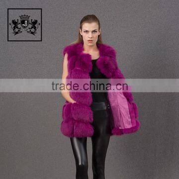 Hot Selling of Winter Warm Real Fox Fur Purple Women Vest photo-2