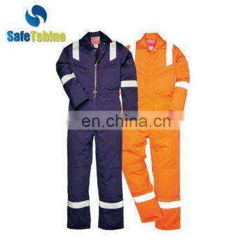 Fireproof Flame Retardant Orange and blue Reflective Safety Suit Coverall modacrylic Overall