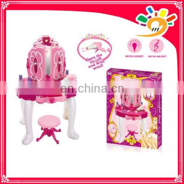 Opening door dresser toys with chair light and music for girls