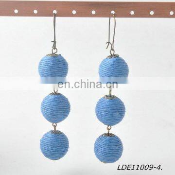 2017 Bon Bon Style Thread Wrapped Ball Drop Earrings