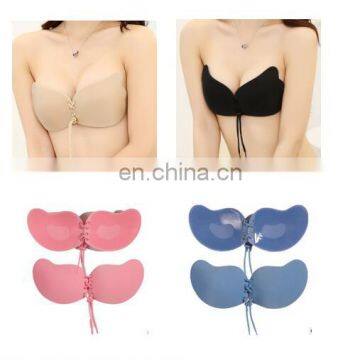 Invisible Strapless Push Up Bra Top Stick Gel Silicone Bralette Sexy Deep V Fly Bras Women