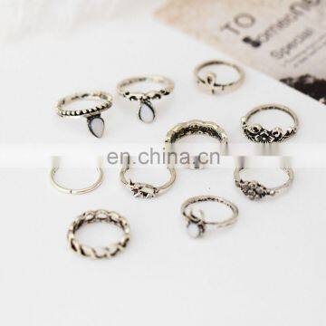 10x Vintage Rings Tribal Ethnic Knuckle Hippie Stone Joint Ring Set Jewelry photo-4