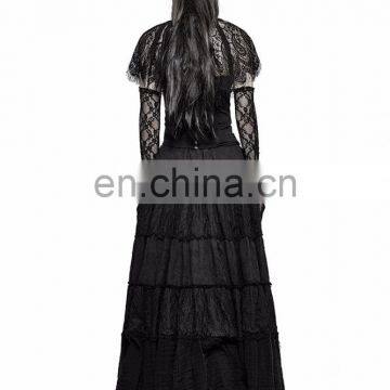 Q-309 Punk Rave Gothic Gypsy Black Long Skirt photo-6