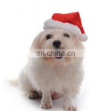 Christmas pet accessory red plush gift hat pet santa hat