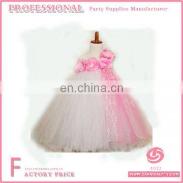 girls pink & white bridesmaid dress flower girl tutu wedding princess