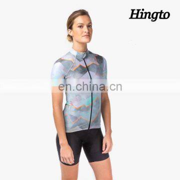 2016 latest women cycling wear sublimation printing dry fit cycling jersey wholesale