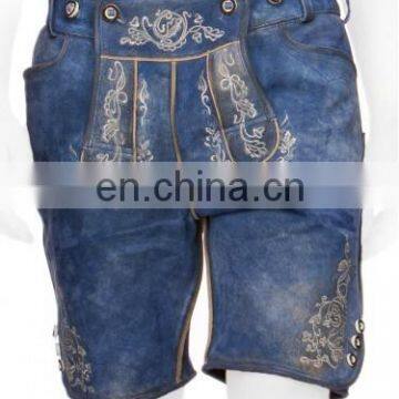 Men's Leather Shorts antique blue