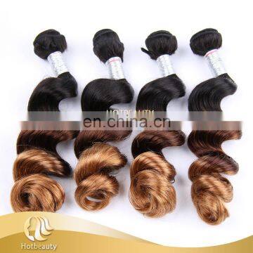 Popular good quality 7a 3 tones peruvian loose wave real natural wholesale remy hair