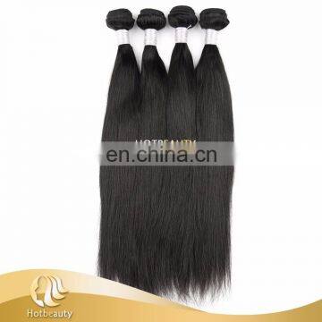 Fast Delivery Virgin Human Hair Extensions Natural Black Silky Straight For Black Girls