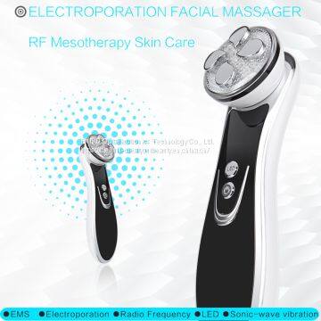 Electroporation Facial Massager Multi-function 6 in 1 LED RF Mesotherapy Skin Care Device