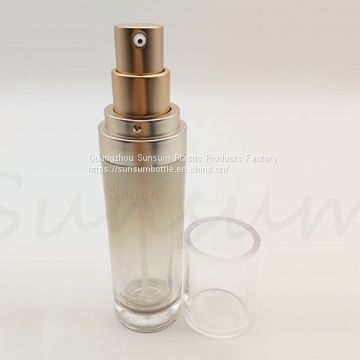 Cosmetic PET Plastic Double Wall 20ml 60ml Lotion Golden Pump Bottle