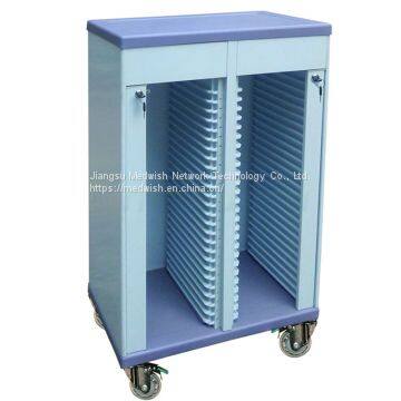 AG-CHT005 Competitive Price Hospital ABS Record Cart Patient File Trolley On Wheels