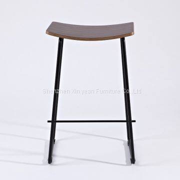 Mid Century Furniture Bar Stool With Stainless Steel Base photo-2