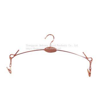 Wholesale Good Quality Socks Bra Underwear Hangers Gold Metal Hanger With 2 Clips Clothes Rack photo-5