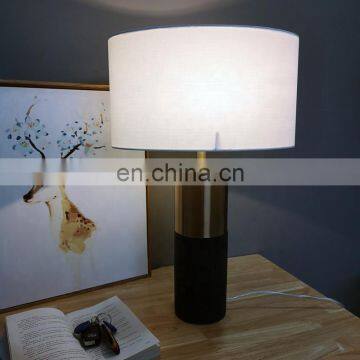 2020 Black Gold Fabric Bedside Table Lamp Luxury Marble Led Reading Lamp photo-5