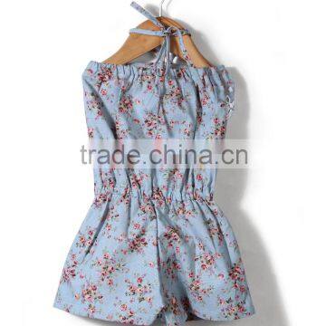 Wholesale Bulk Kids Clothing 2016 Baby off Shoulder Floral Printed Jumpsuit photo-2
