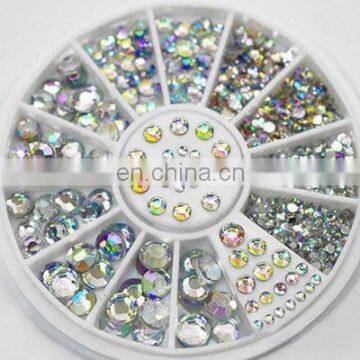 Hot sale nail art white diamond AB rhinestone decoration