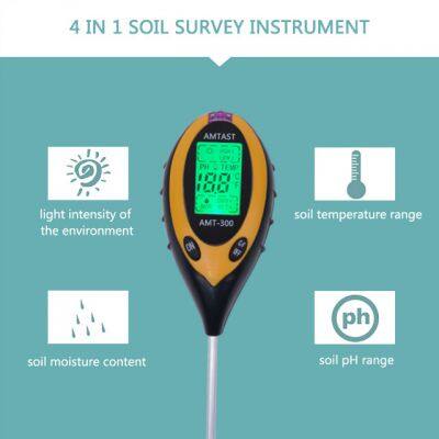Digital 4 in 1 Soil PH Meter Professional LCD Display Temperature Moisture Sunlight PH Garden Plants Soil Tester Meter photo-2