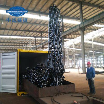 China 120mm marine anchor chain supplier ship anchor chain factory